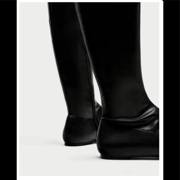 NWT Women’s Zara over knee black flat boot - Picture 7 of 8